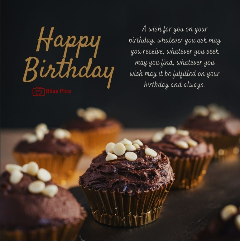 Happy Birthday Image chocolate cupcakes with chocolate icing and white choco chips Happy Birthday Image chocolate cupcakes with chocolate icing and white choco chips - happy birthday images