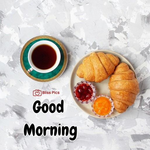black coffee with croissant and jam black coffee with croissant and jam - good morning images with coffee