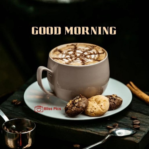 coffee and cookies on saucer with black background coffee and cookies on saucer with black background - good morning images with coffee