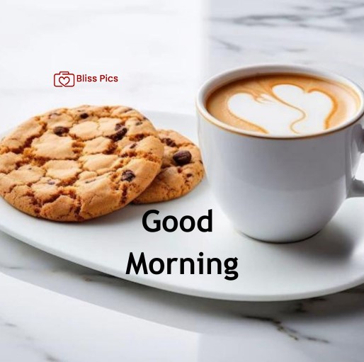 coffee cup with choco chip cookie on white marble table coffee cup with choco chip cookie on white marble table - good morning images with coffee