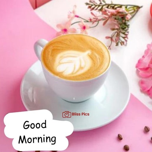frothy fresh cappuccino with pink flowers frothy fresh cappuccino with pink flowers - good morning images with coffee