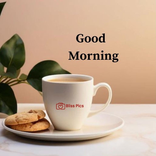 peachy background with 2 cookies in saucer and coffe cup peachy background with 2 cookies in saucer and coffe cup - good morning images with coffee