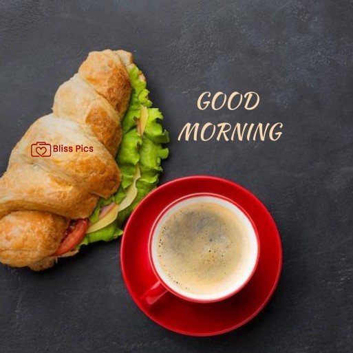 red coffee cup and saucer with sandwich red coffee cup and saucer with sandwich - good morning images with coffee