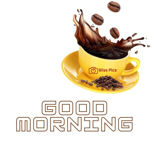 splashing black coffee in yellow cup and saucer splashing black coffee in yellow cup and saucer - good morning images with coffee